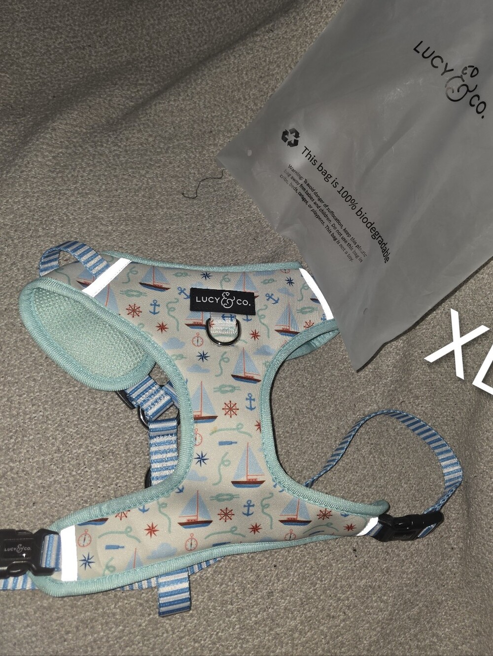 Lucy & Co. Sea Sailboat Dog Harness - Mint Blue XL